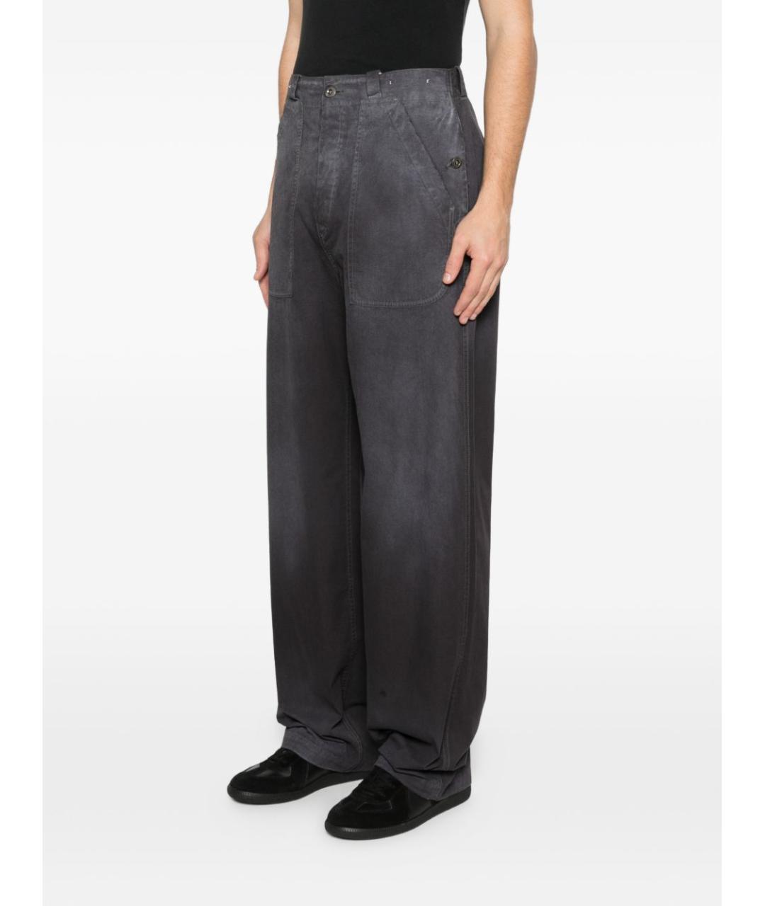 MAISON MARGIELA Серые хлопковые прямые джинсы, фото 2