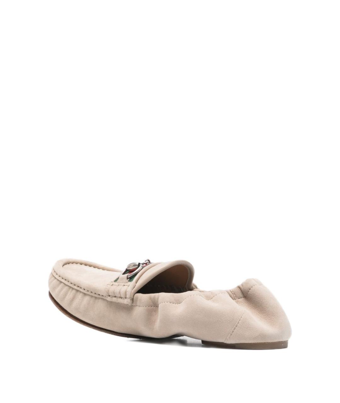 GUCCI Бежевые замшевые лоферы, фото 2