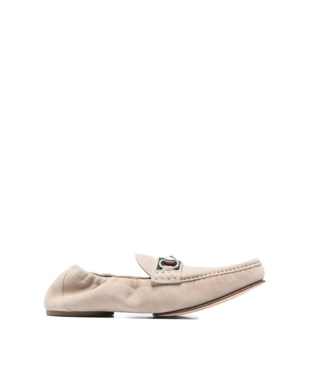 GUCCI Бежевые замшевые лоферы, фото 1