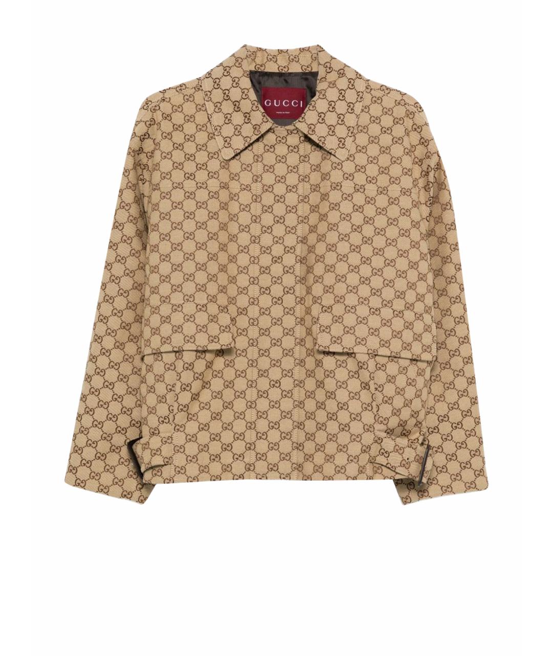 GUCCI Бежевая хлопковая куртка, фото 1