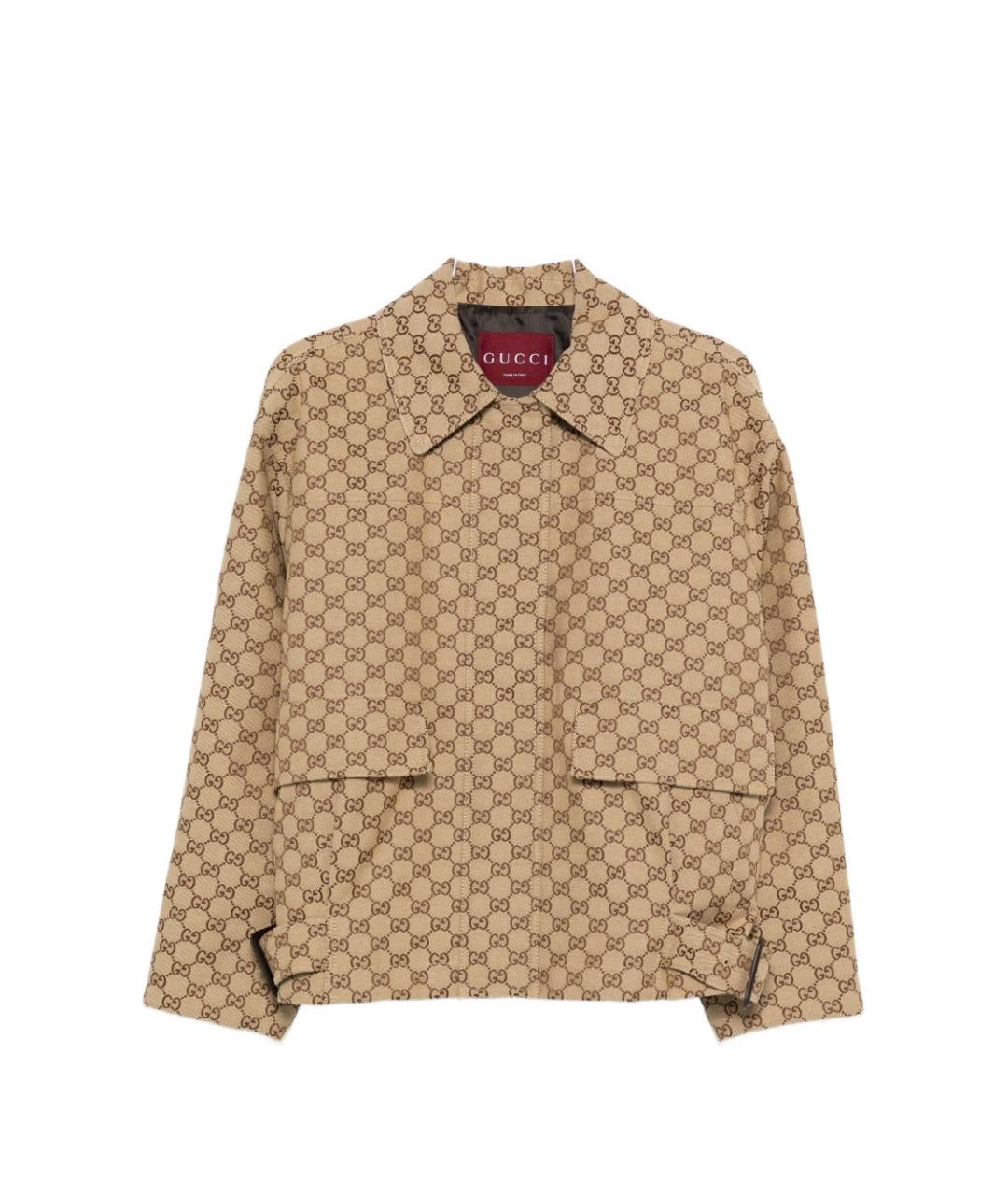 GUCCI Бежевая хлопковая куртка, фото 6