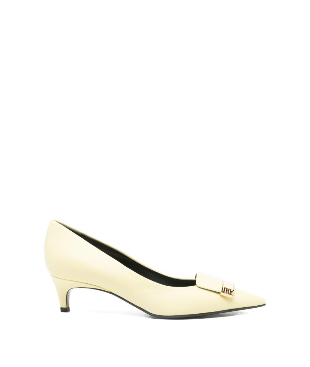 SERGIO ROSSI Желтые кожаные туфли, фото 1