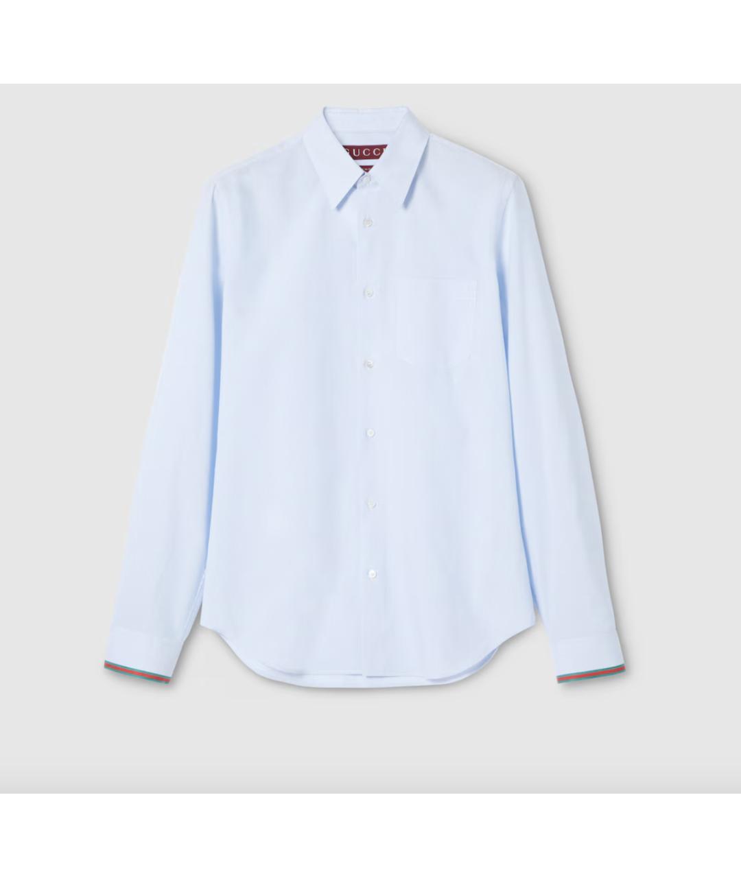 GUCCI Голубая хлопковая кэжуал рубашка, фото 7