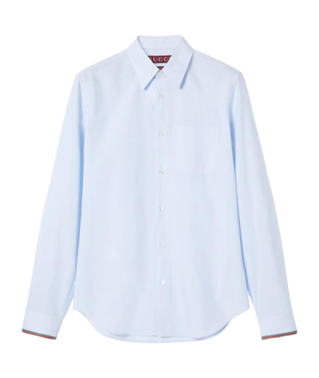 GUCCI Голубая хлопковая кэжуал рубашка, фото 1