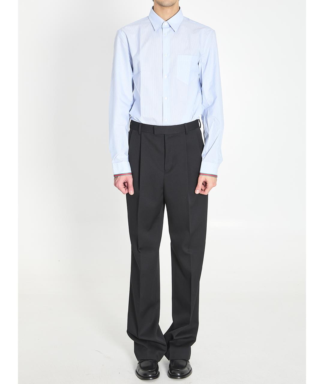 GUCCI Голубая хлопковая кэжуал рубашка, фото 6