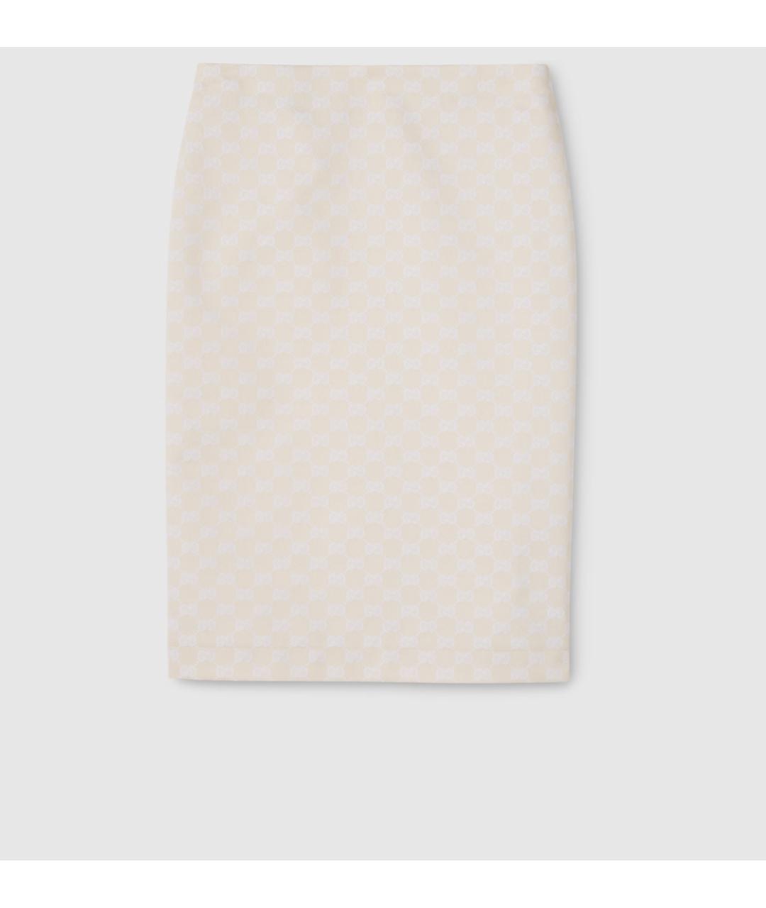 GUCCI Бежевая полиэстеровая юбка миди, фото 8