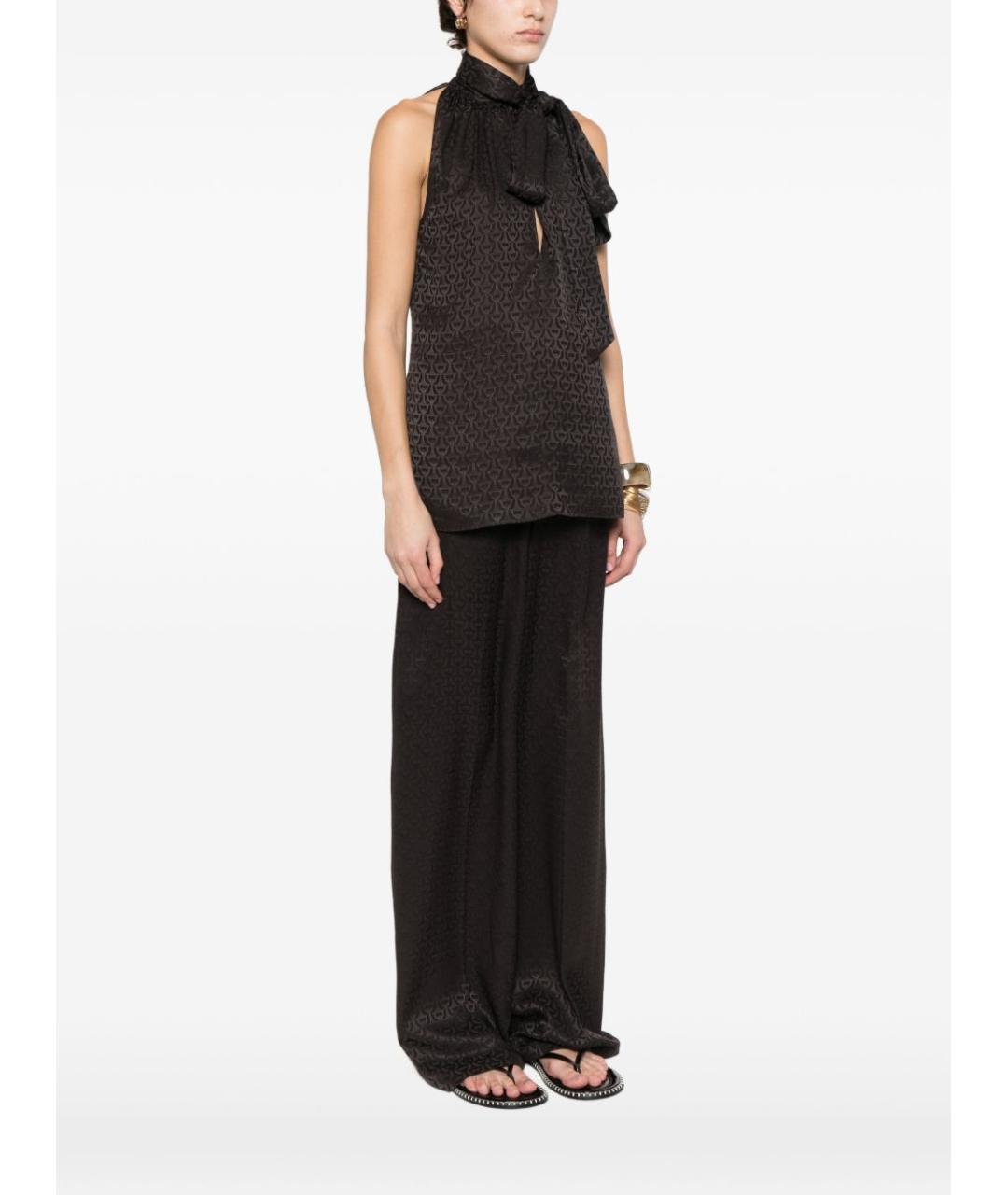 GUCCI Коричневая шелковая блузы, фото 3