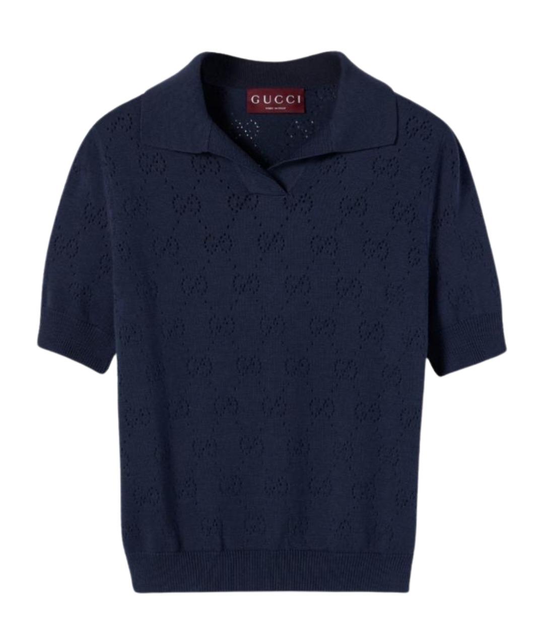 GUCCI Синяя хлопковая футболка, фото 1