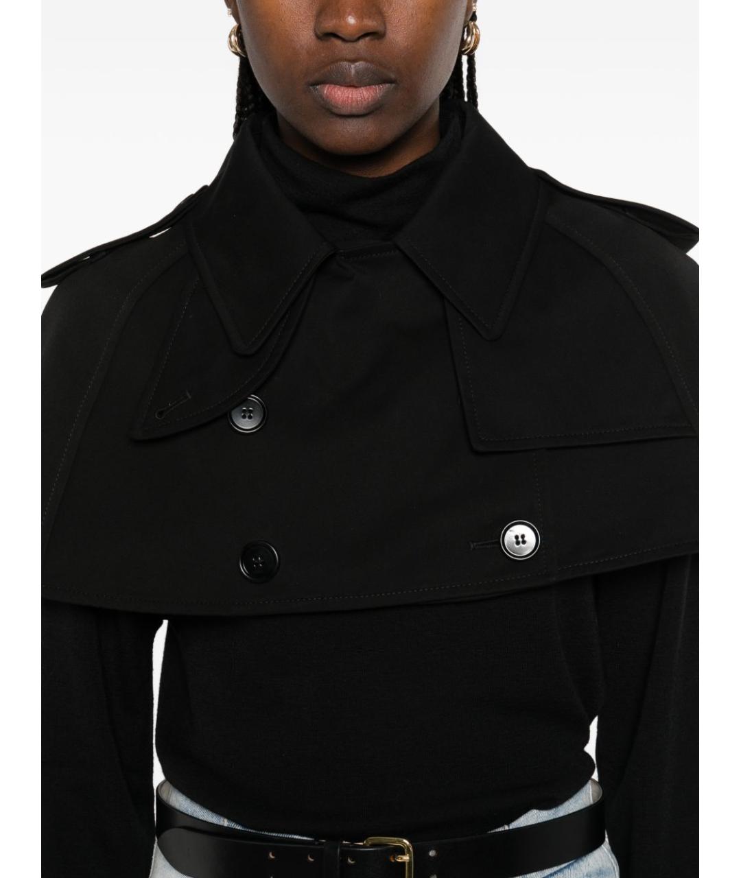 BURBERRY Черный хлопковый тренч/плащ, фото 4