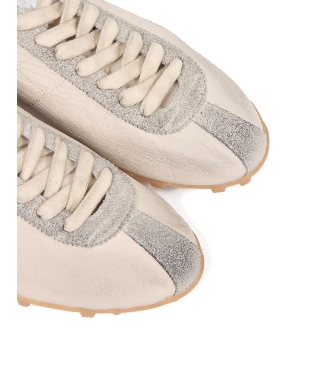 MAISON MARGIELA Бежевые кожаные кроссовки, фото 4