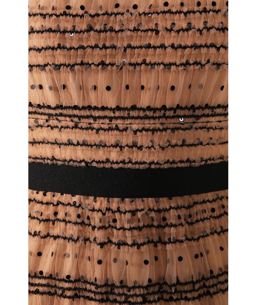 SELF-PORTRAIT Бежевое полиамидовое повседневное платье, фото 4