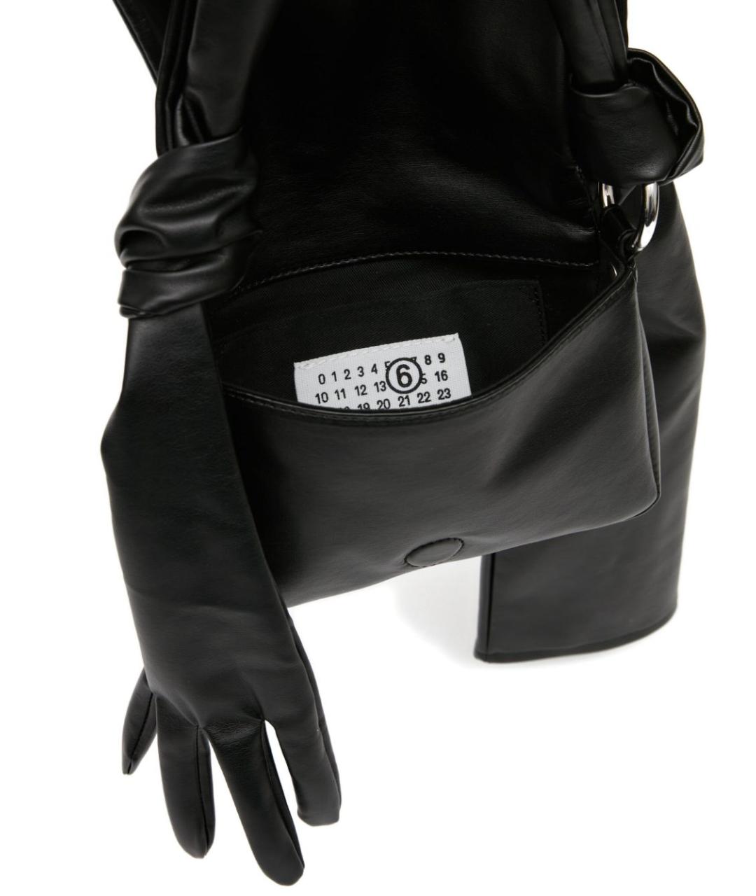 MM6 MAISON MARGIELA Черная кожаная сумка через плечо, фото 3