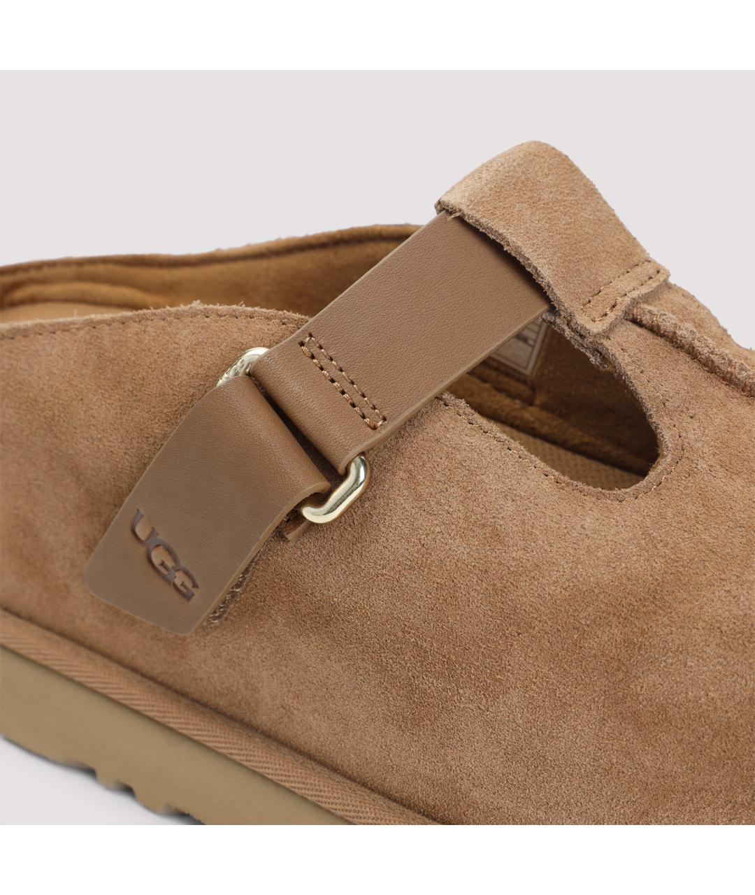UGG AUSTRALIA Бежевые кожаные сабо, фото 5