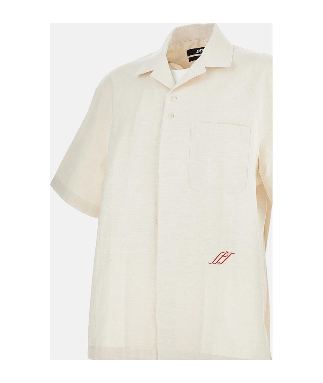 JACQUEMUS Бежевая хлопковая кэжуал рубашка, фото 3