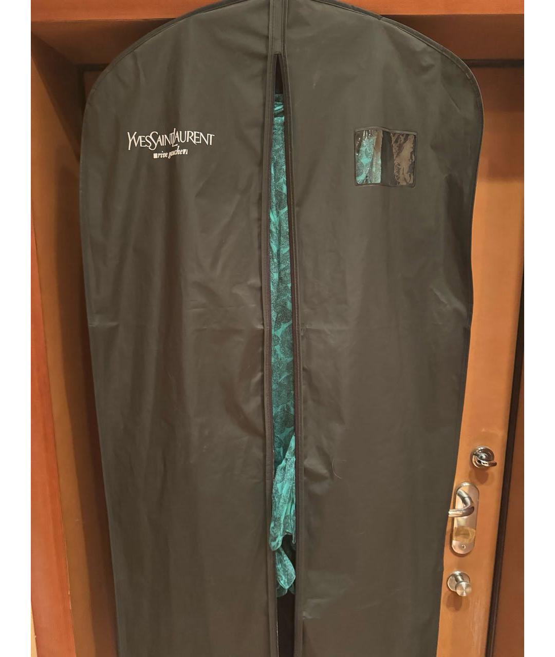 YVES SAINT LAURENT BEAUTY Зеленые шифоновое платье, фото 2