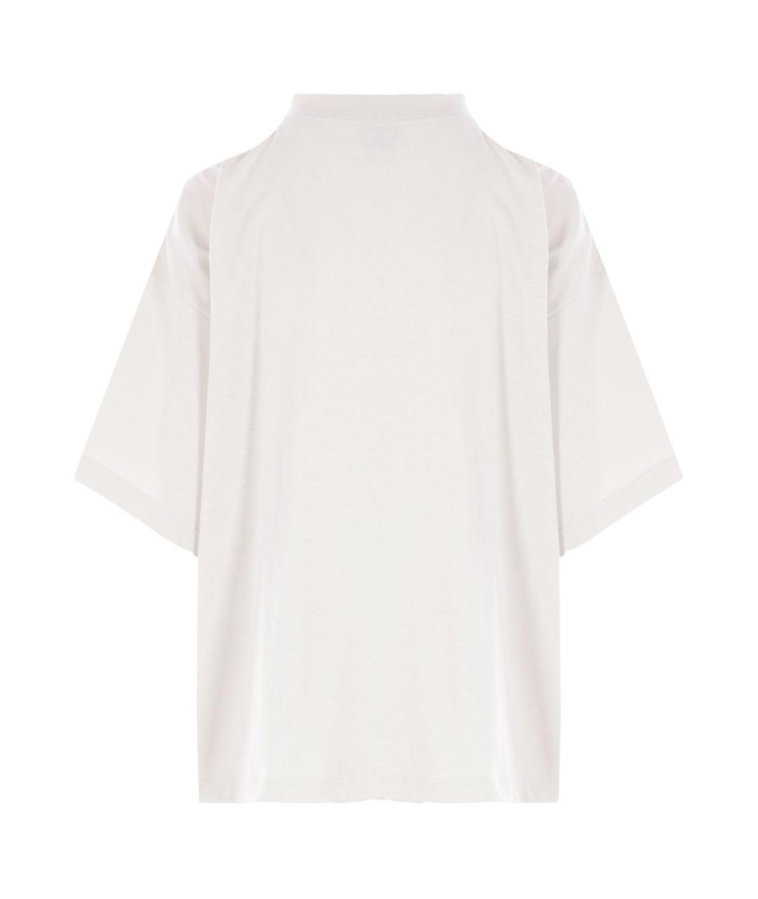 BALENCIAGA Белая хлопковая футболка, фото 4