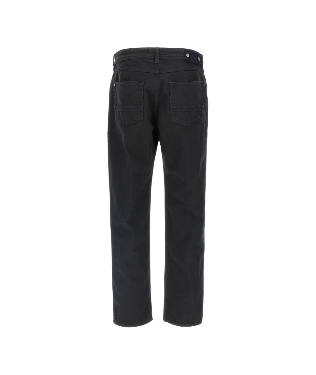 STONE ISLAND Черные хлопковые прямые джинсы, фото 3