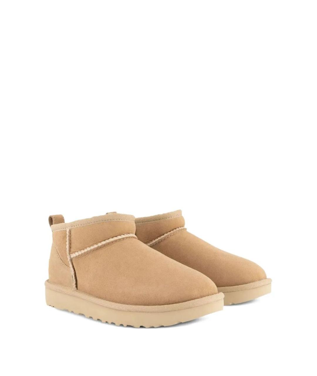 UGG AUSTRALIA Бежевые кожаные ботинки, фото 3
