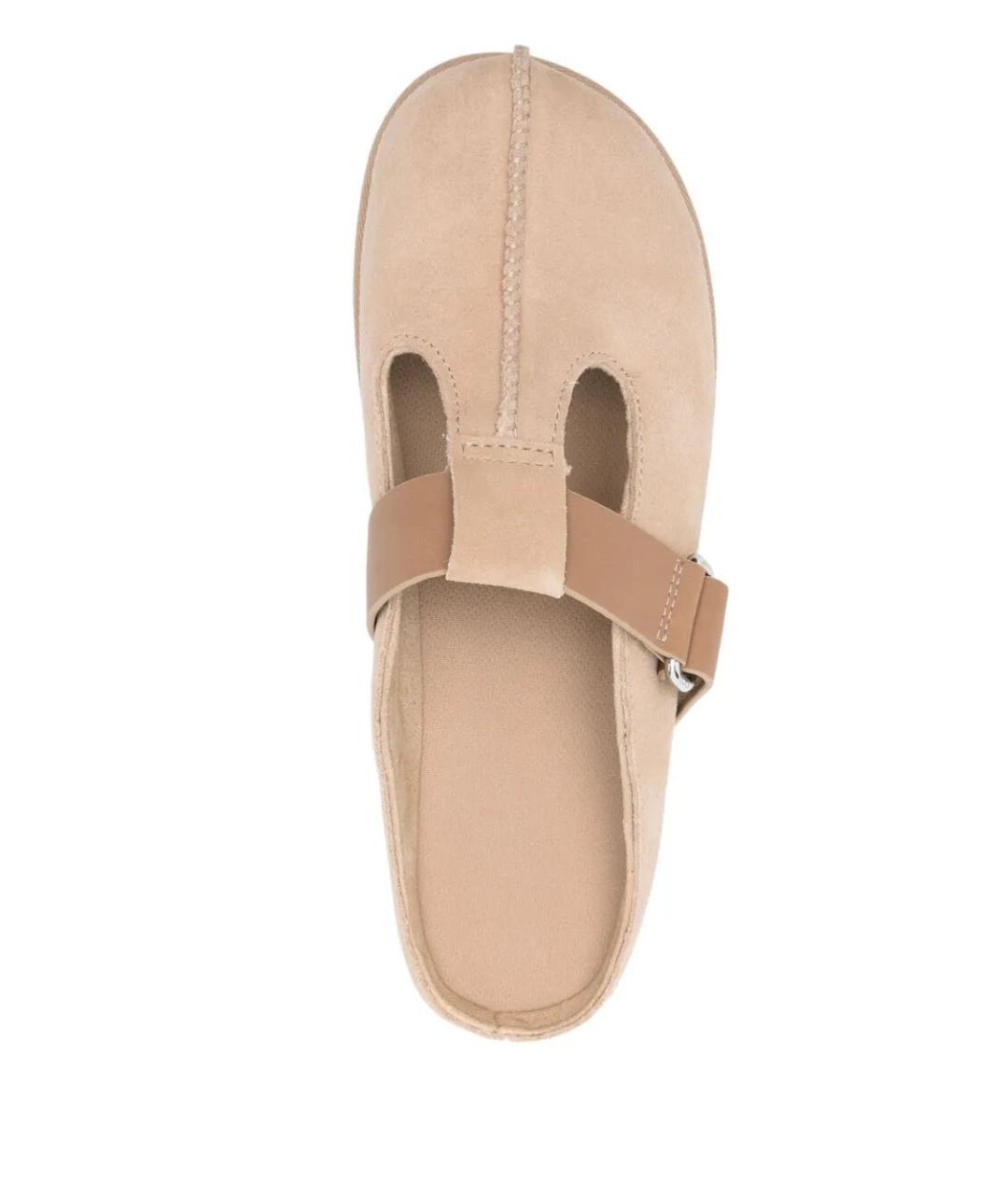 UGG AUSTRALIA Бежевые кожаные сабо, фото 3