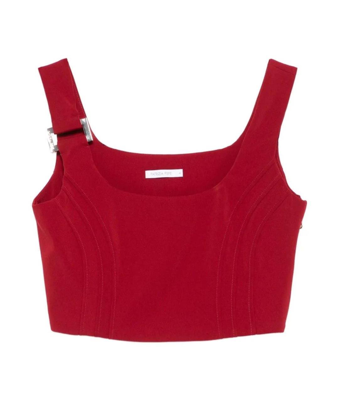 PATRIZIA PEPE Красная полиэстеровая майка, фото 1