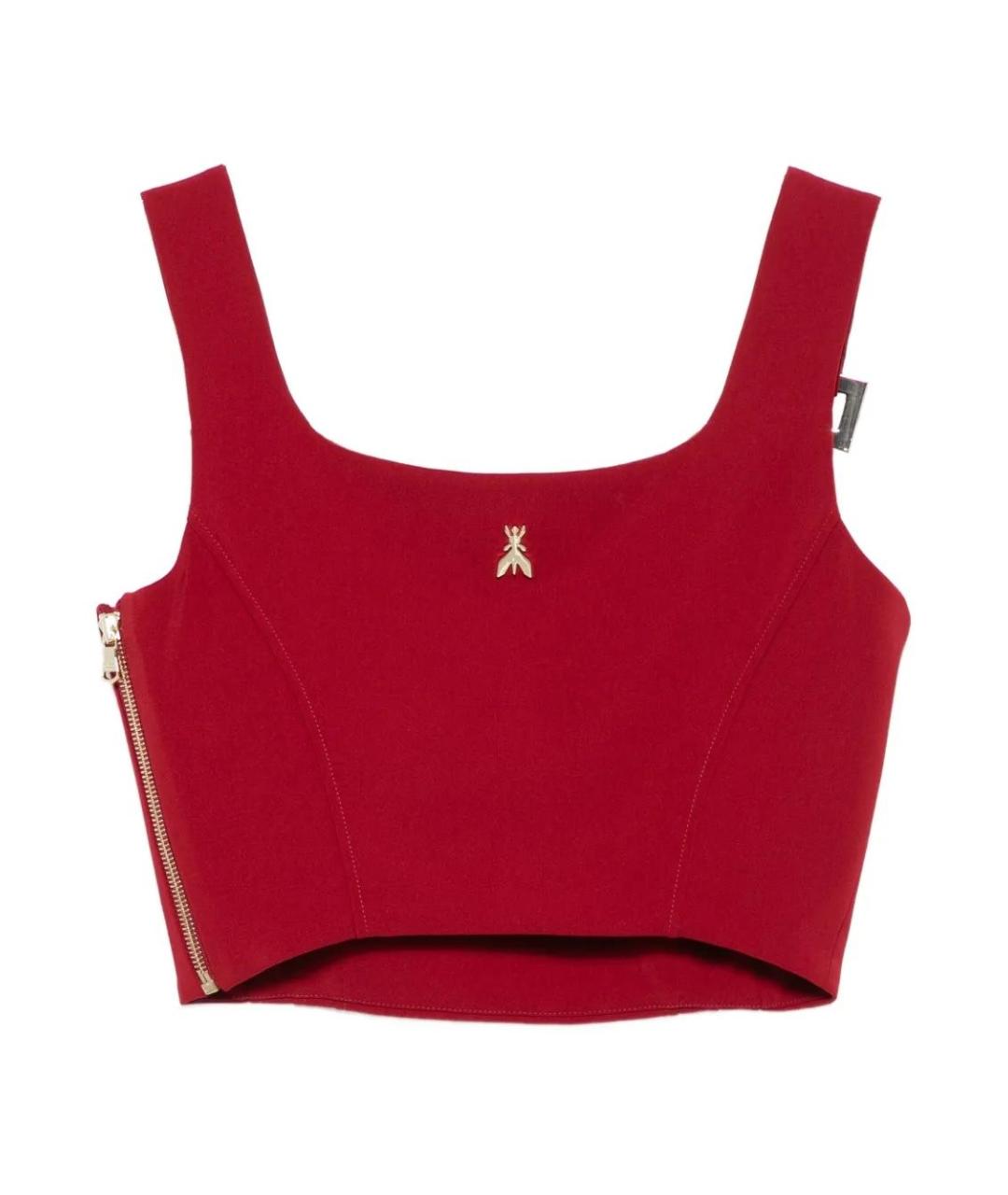 PATRIZIA PEPE Красная полиэстеровая майка, фото 2