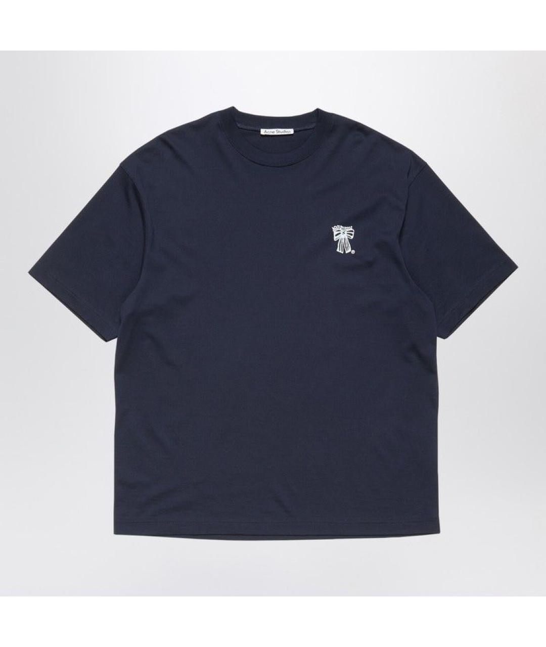 ACNE STUDIOS Синяя хлопковая футболка, фото 3