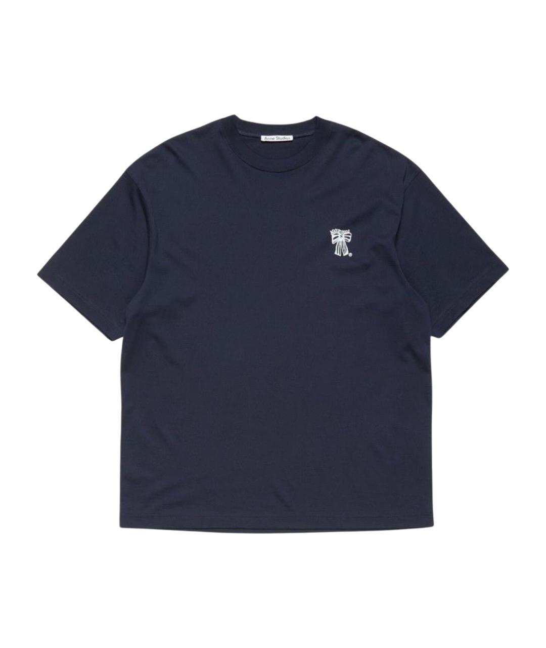 ACNE STUDIOS Синяя хлопковая футболка, фото 1