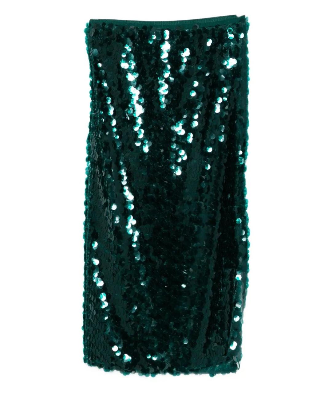 PATRIZIA PEPE Зеленая полиэстеровая юбка миди, фото 2