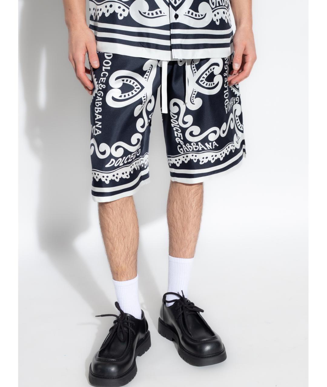 DOLCE&GABBANA Мульти шелковые шорты, фото 3
