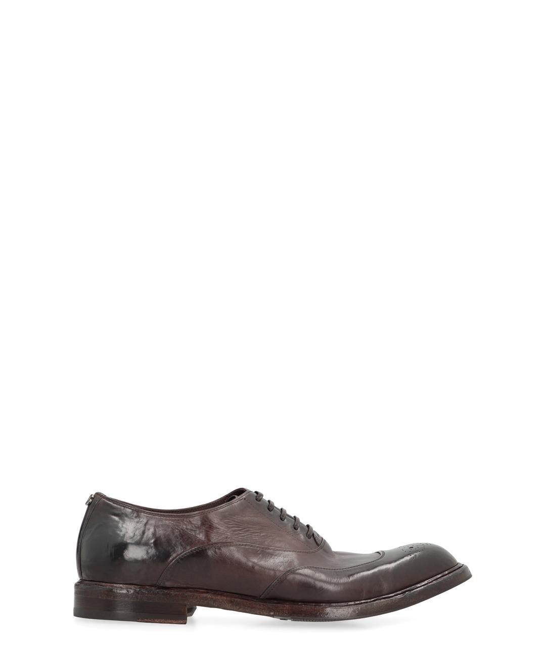 DOLCE&GABBANA Коричневые кожаные лоферы, фото 1