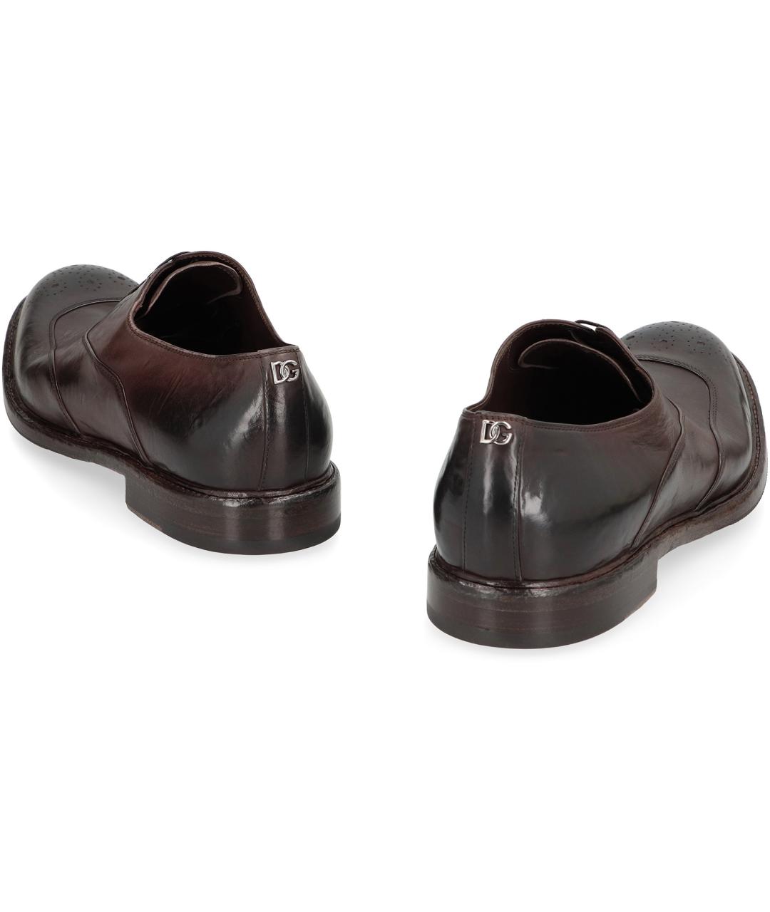 DOLCE&GABBANA Коричневые кожаные лоферы, фото 4