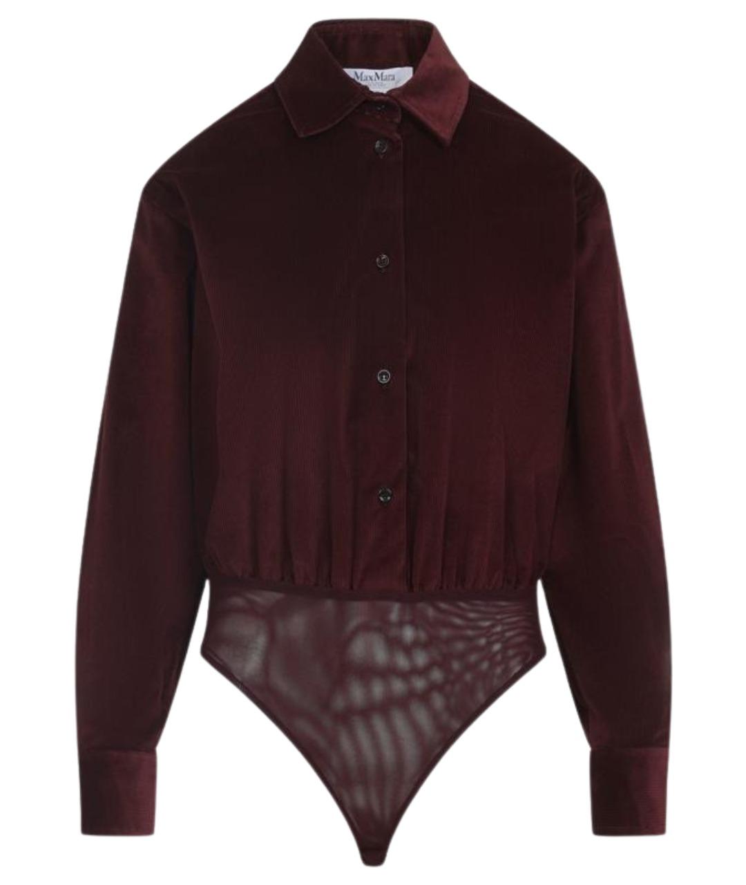 MAX MARA Бордовое хлопковое боди, фото 1