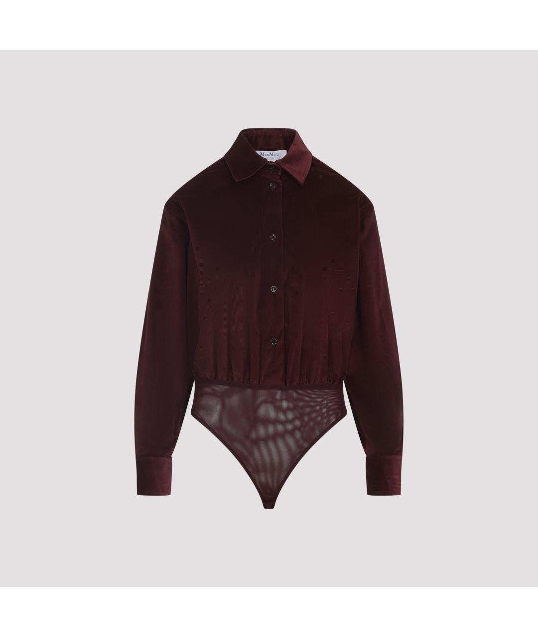 MAX MARA Бордовое хлопковое боди, фото 5