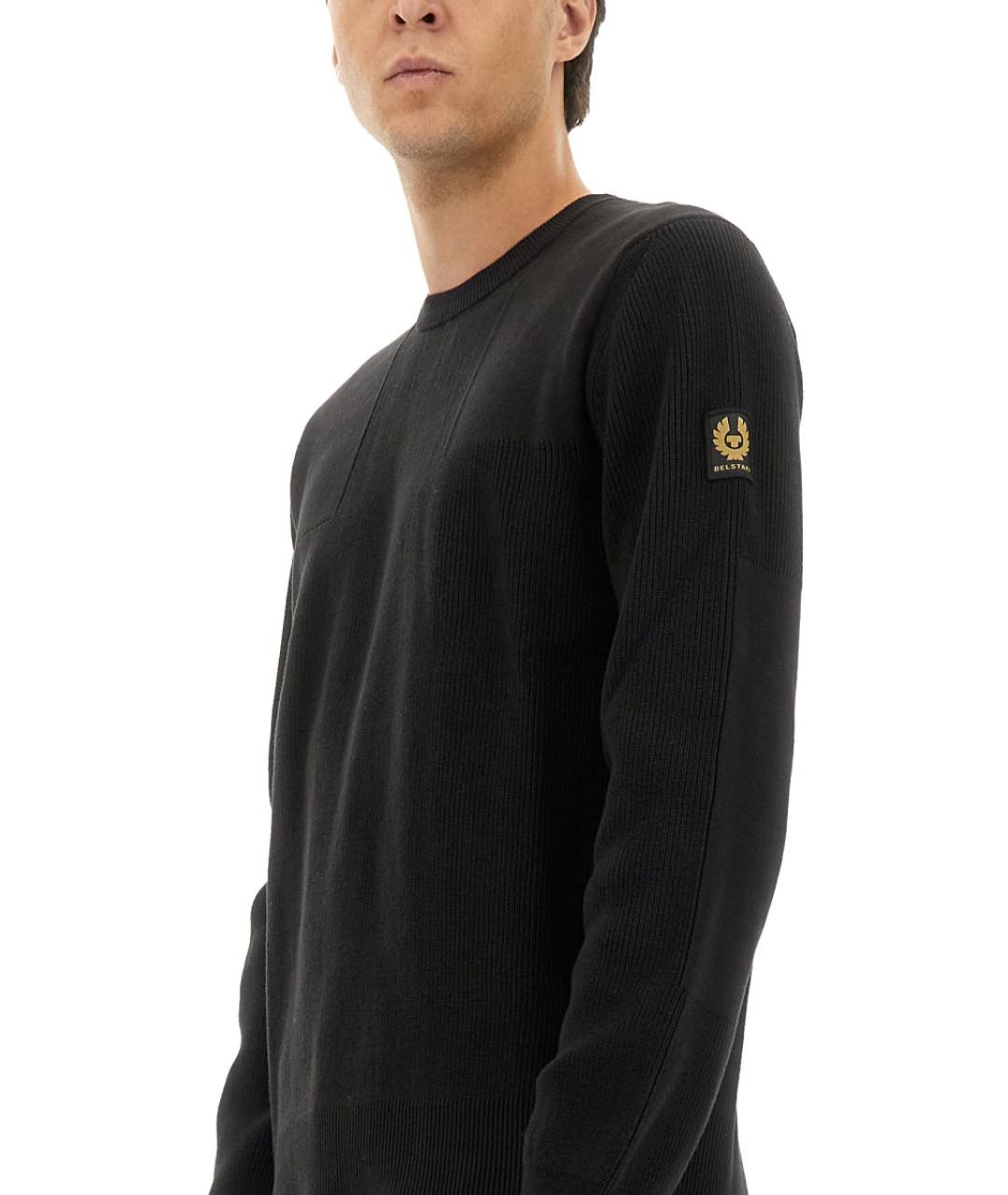 BELSTAFF Черный хлопковый джемпер / свитер, фото 4