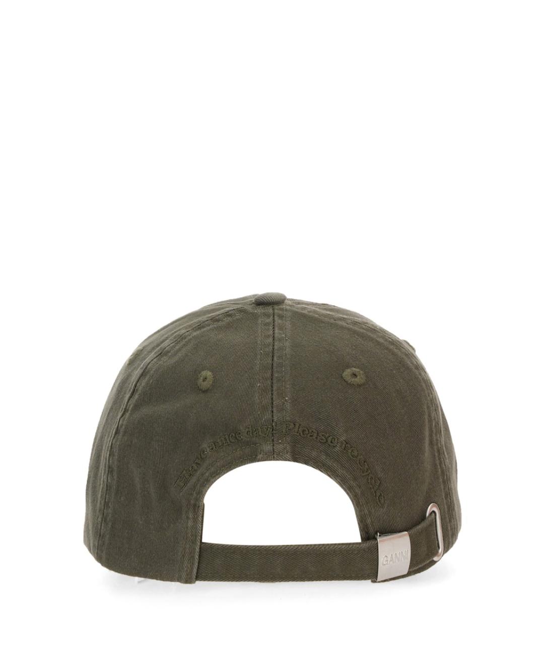 GANNI Хаки хлопковая кепка, фото 2