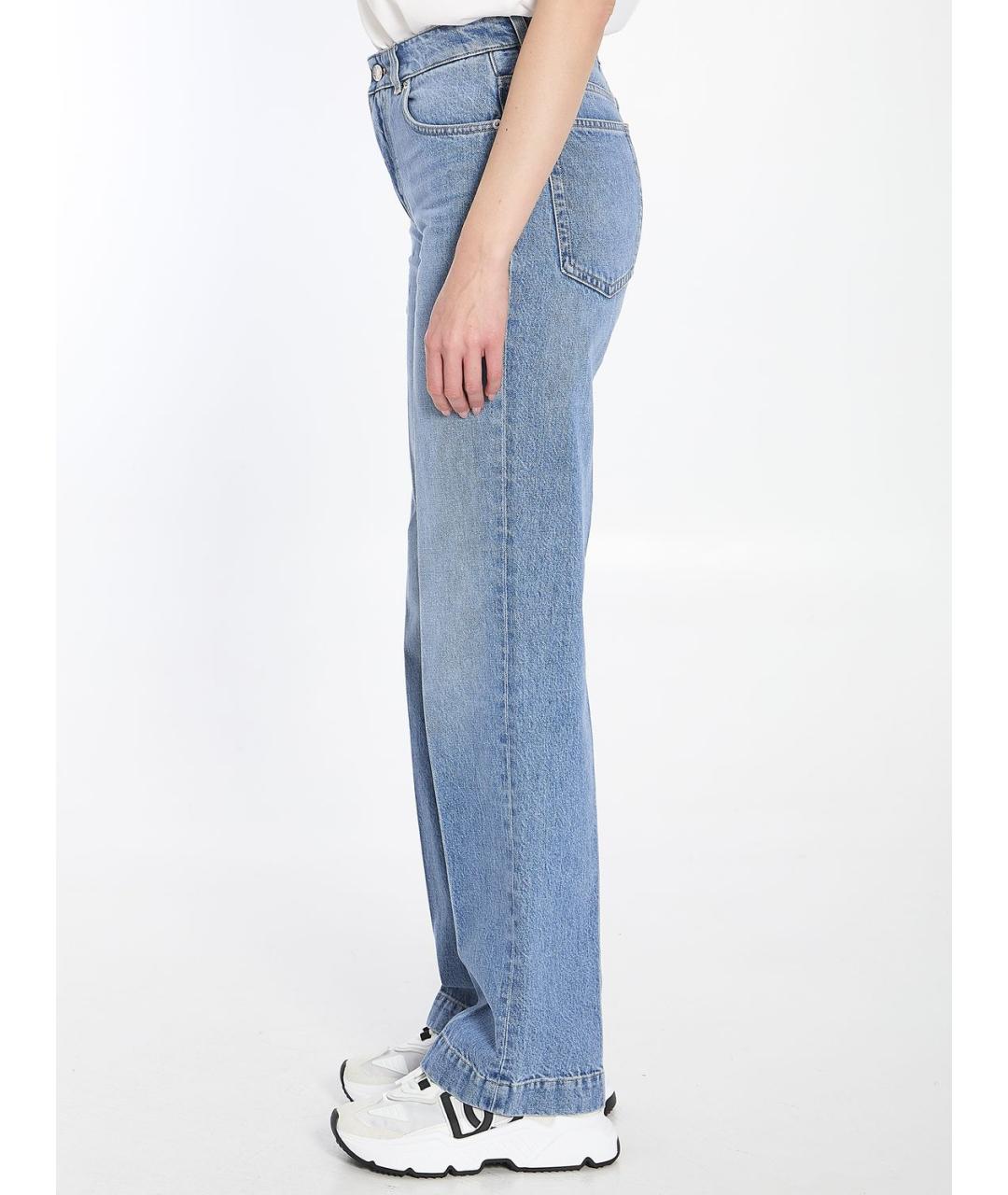 DOLCE&GABBANA Голубые хлопковые прямые джинсы, фото 3