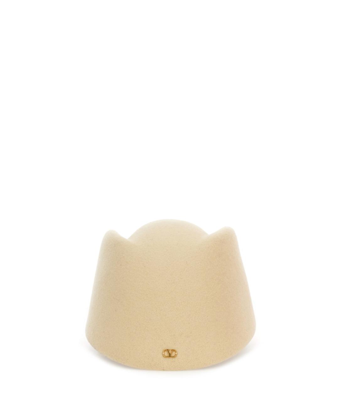 VALENTINO Бежевая шерстяная шапка, фото 2
