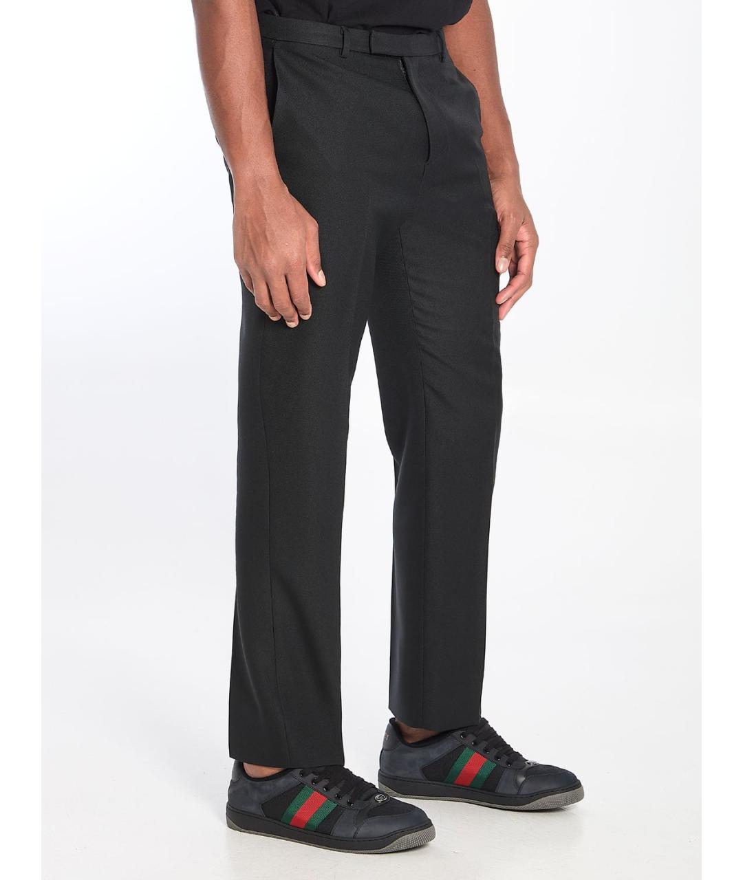GUCCI Черные полиэстеровые повседневные брюки, фото 3