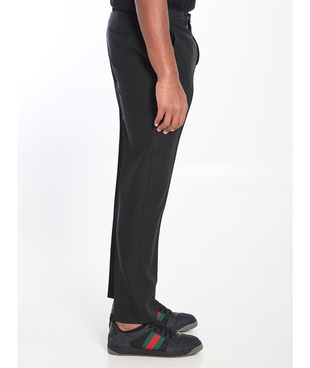 GUCCI Черные полиэстеровые повседневные брюки, фото 4