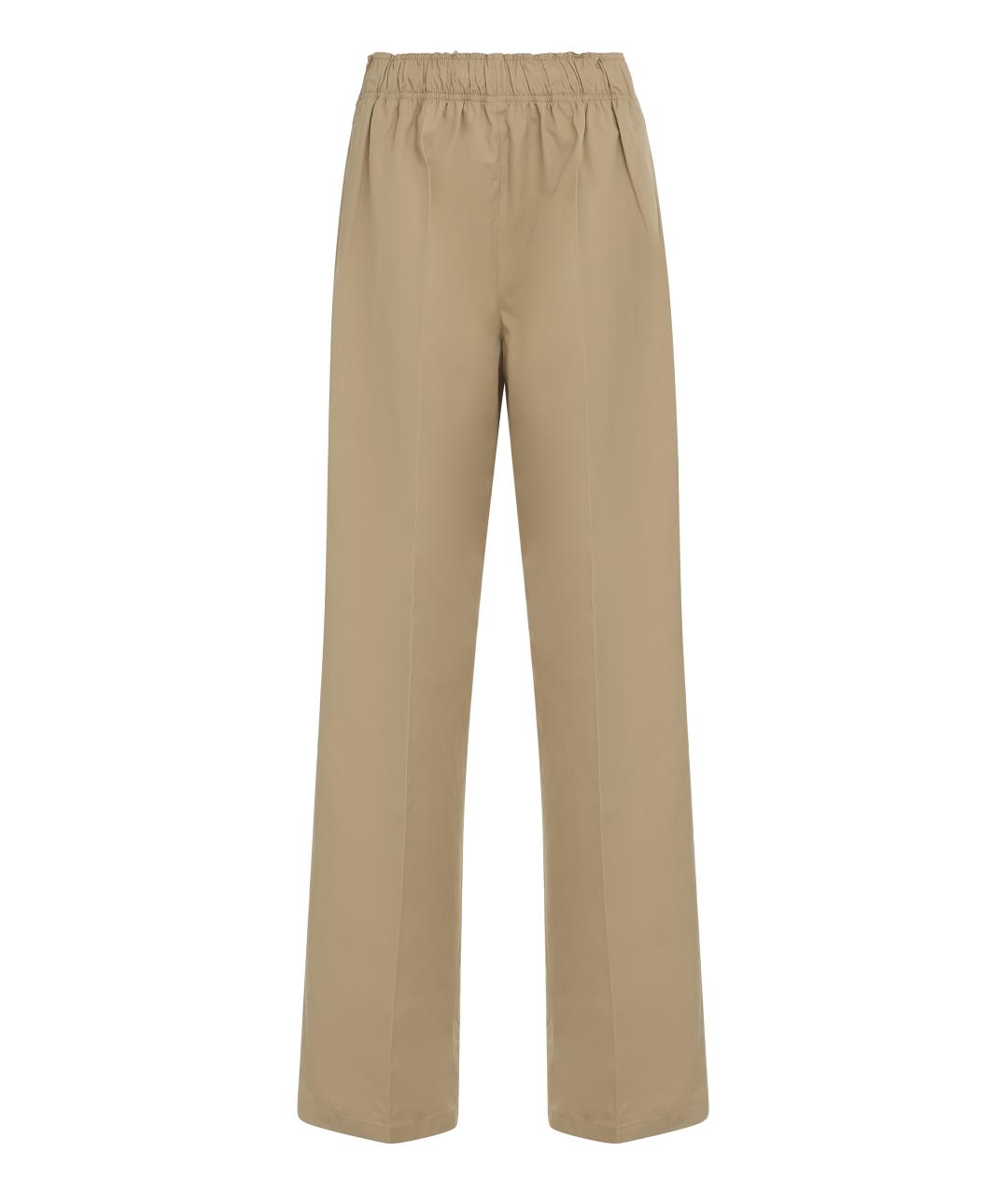 PRADA Бежевые хлопковые прямые брюки, фото 1