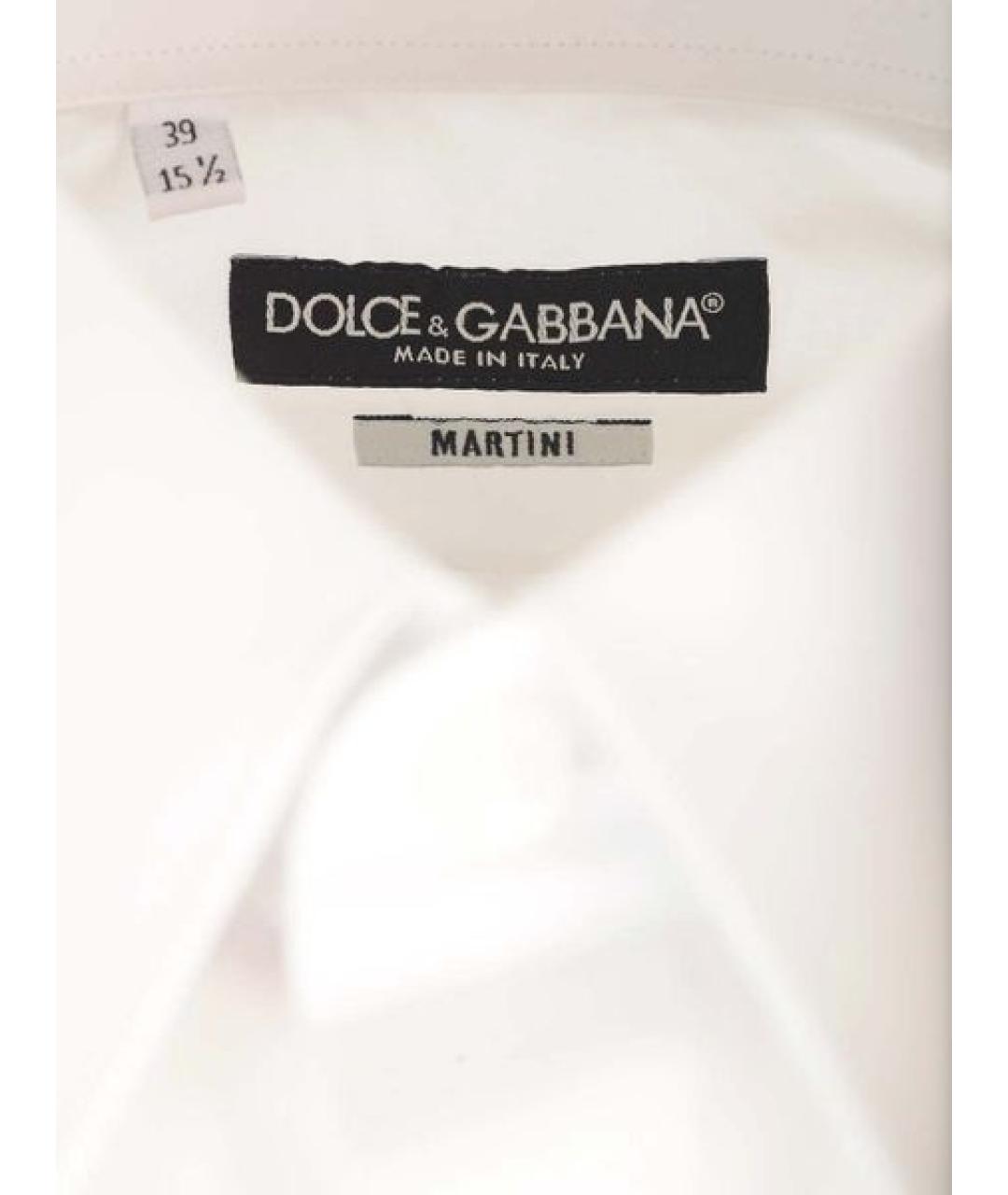 DOLCE&GABBANA Белая хлопковая классическая рубашка, фото 3