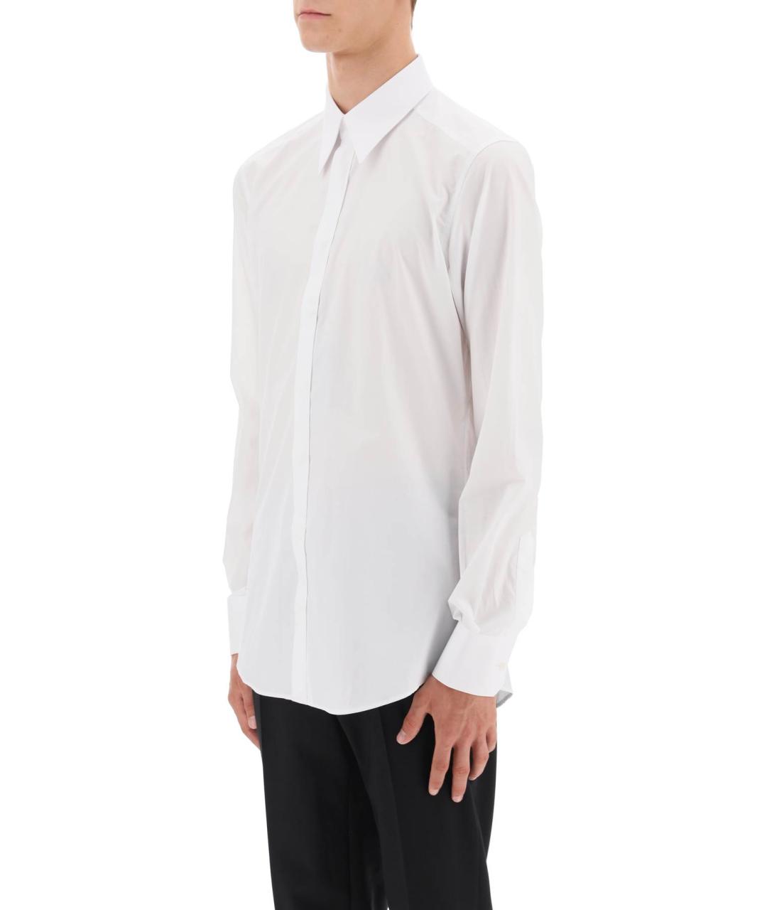 DOLCE&GABBANA Белая хлопковая классическая рубашка, фото 4