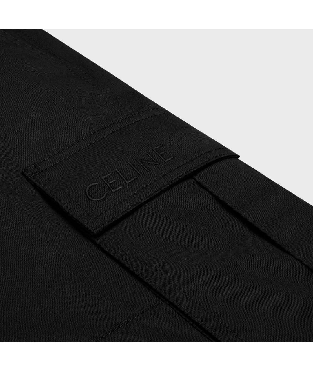 CELINE Черные полиэстеровые повседневные брюки, фото 7
