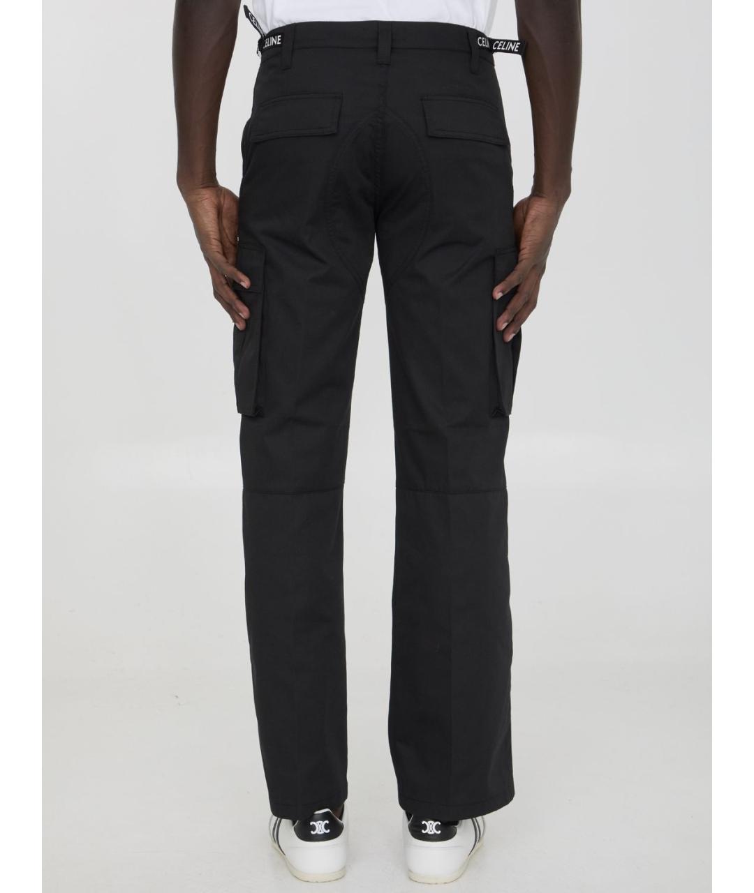 CELINE Черные полиэстеровые повседневные брюки, фото 5