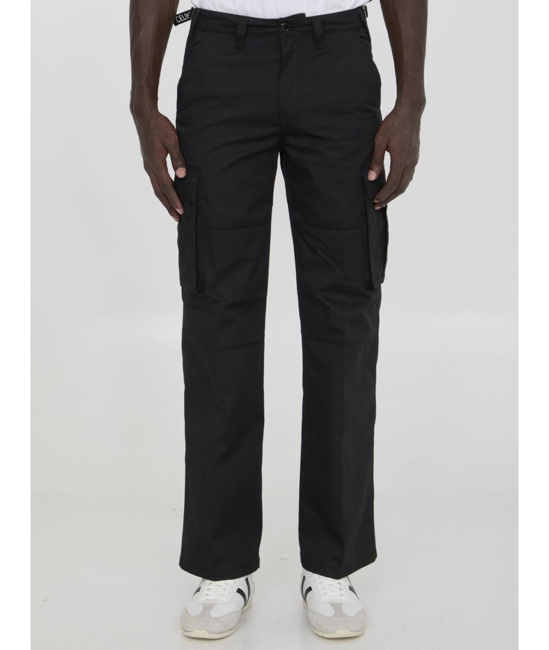 CELINE Черные полиэстеровые повседневные брюки, фото 2