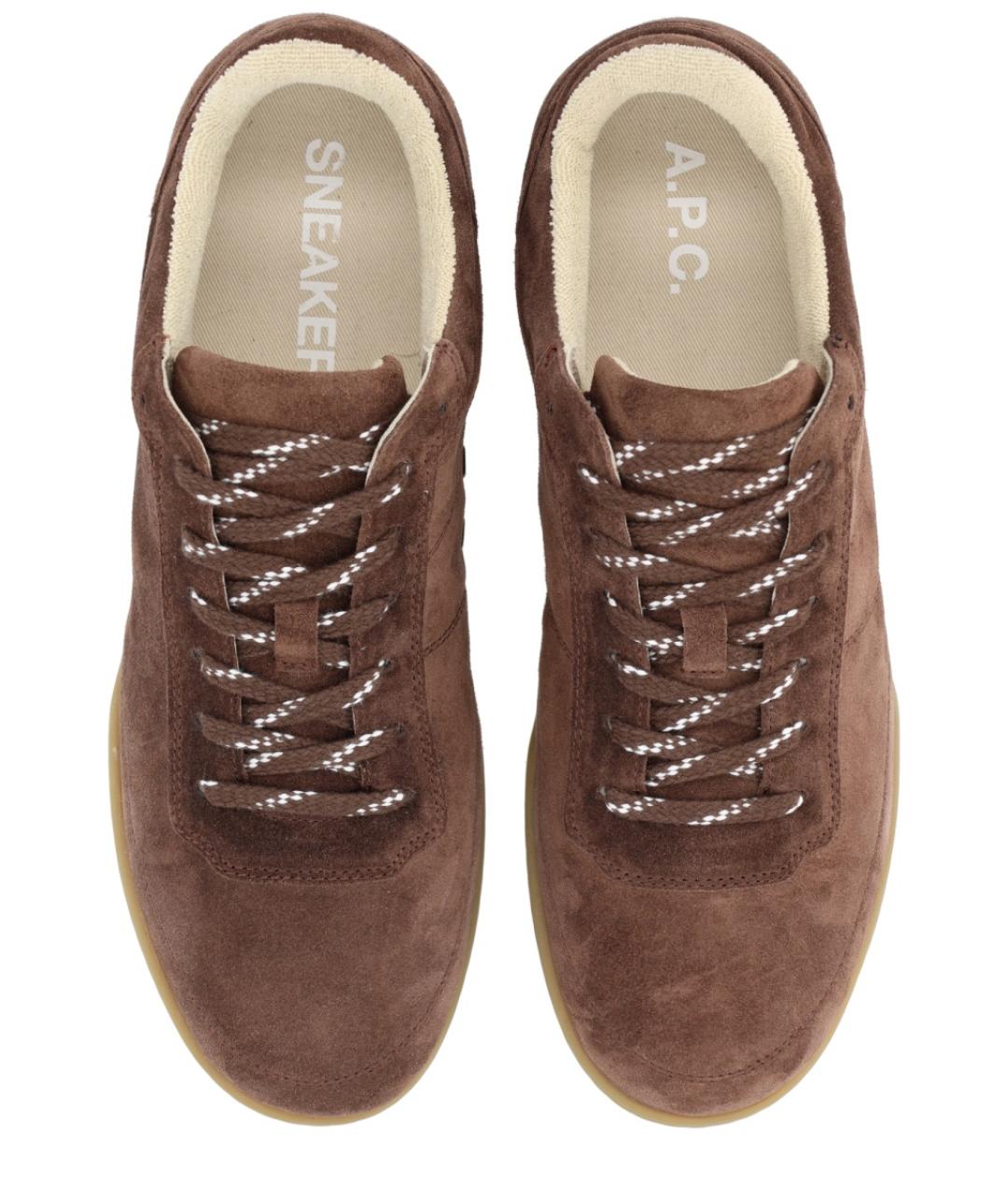 A.P.C. Коричневые замшевые кроссовки, фото 3