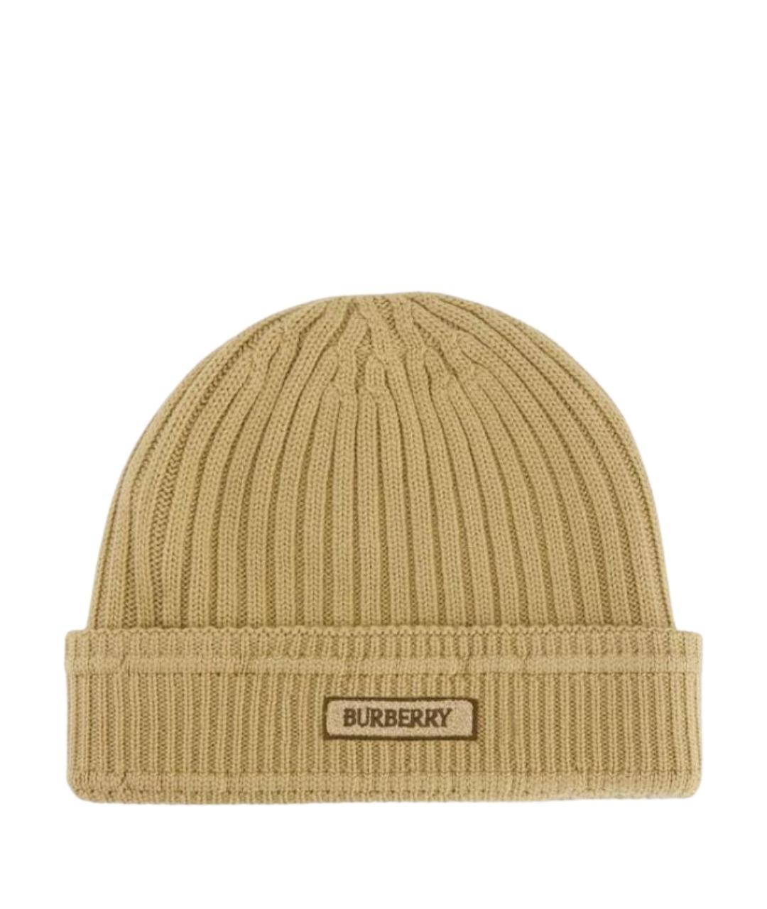 BURBERRY Бежевая шерстяная шапка, фото 1