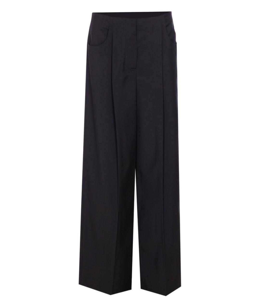 FENDI Черные шерстяные прямые брюки, фото 1