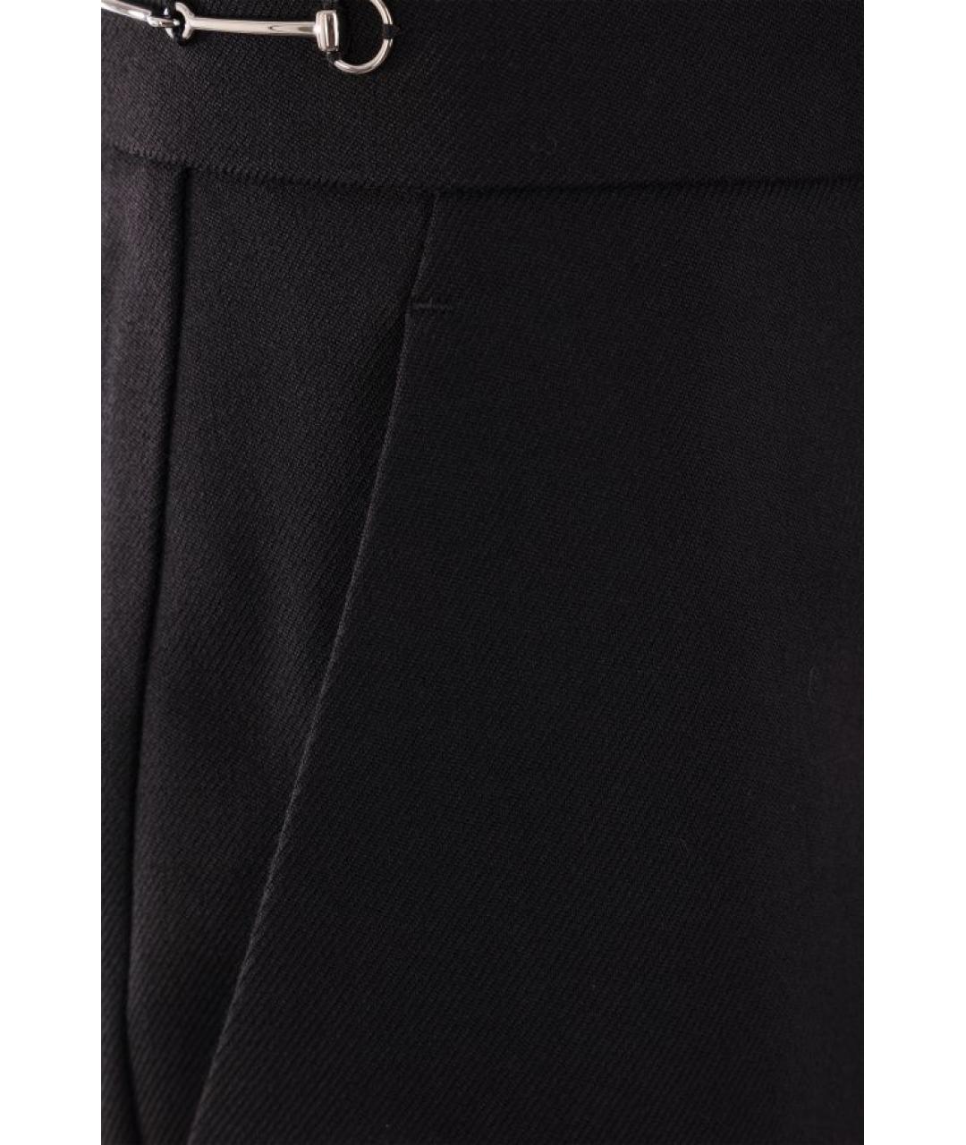 GUCCI Черные шерстяные прямые брюки, фото 4