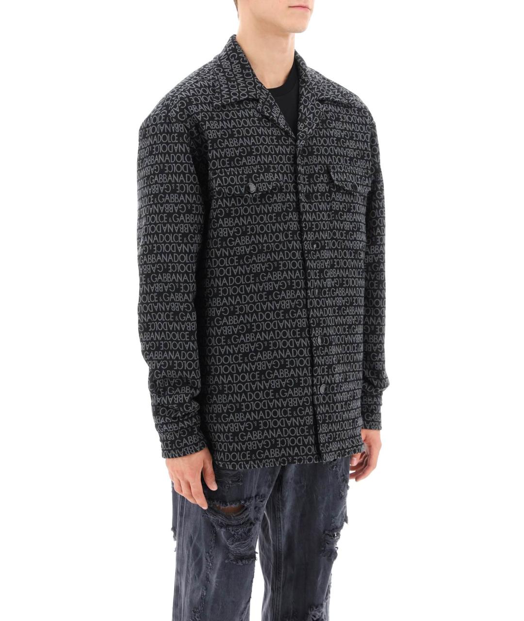 DOLCE&GABBANA Черная хлопковая кэжуал рубашка, фото 2